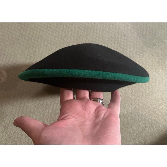 Vintage Frank Clive for Saks Fifth Avenue Black w/Green Beret Hat - Picture 2 of 8